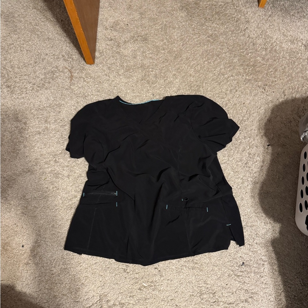 Women's black scrub top